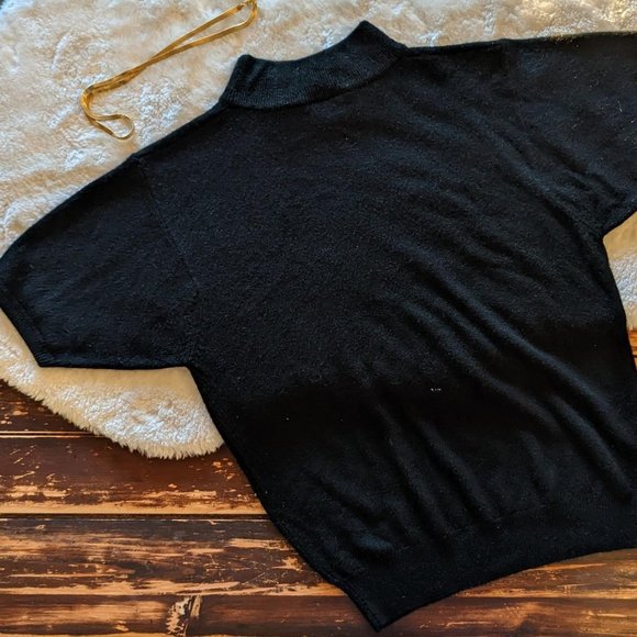 Black Mock Neck Top - Picture 2 of 3